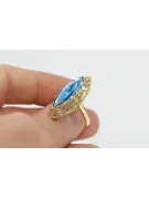 Ring Aquamarin 14 Karat Gelbgold Vintage Stil vrc005y